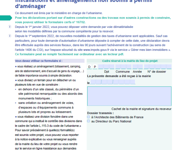 Déclaration préalable Cerfa DP