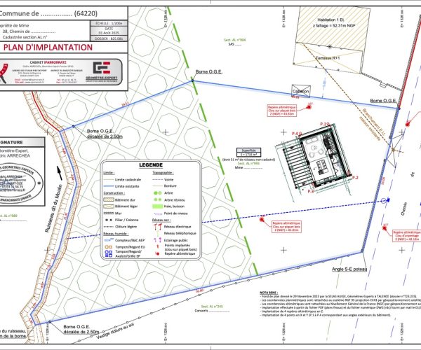 Cabinet de géomètre-expert au Pays Basque. Cédric Arrechea Agence Iparrorratz. Bornage de terrain, division parcellaire, levés topographiques et expertises foncières. Interventions à Anglet, Bayonne, Biarritz, Saint-Jean-Pied-de-Port et dans tout le Pays Basque.