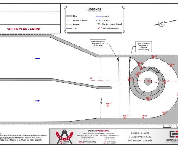Ouvrage vue en plan amont turbine (usine hydroélectrique)